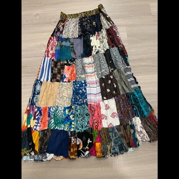 CL/GR 11.   222347.  Patchwork Skirt by Sacred Threads - Picture 4 of 6